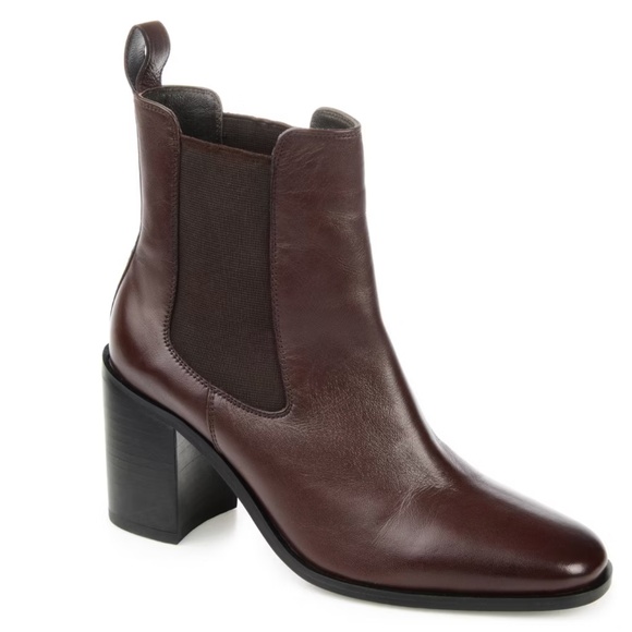 Women's Rowann Block Heel Chelsea Booties - Brown Size 7.5 W - Picture 1 of 6